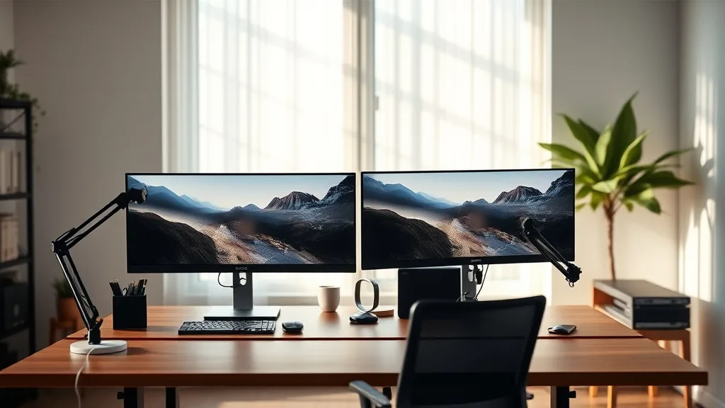 21. Single monitor vs dual monitor arms for the same workflow
